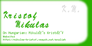 kristof mikulas business card